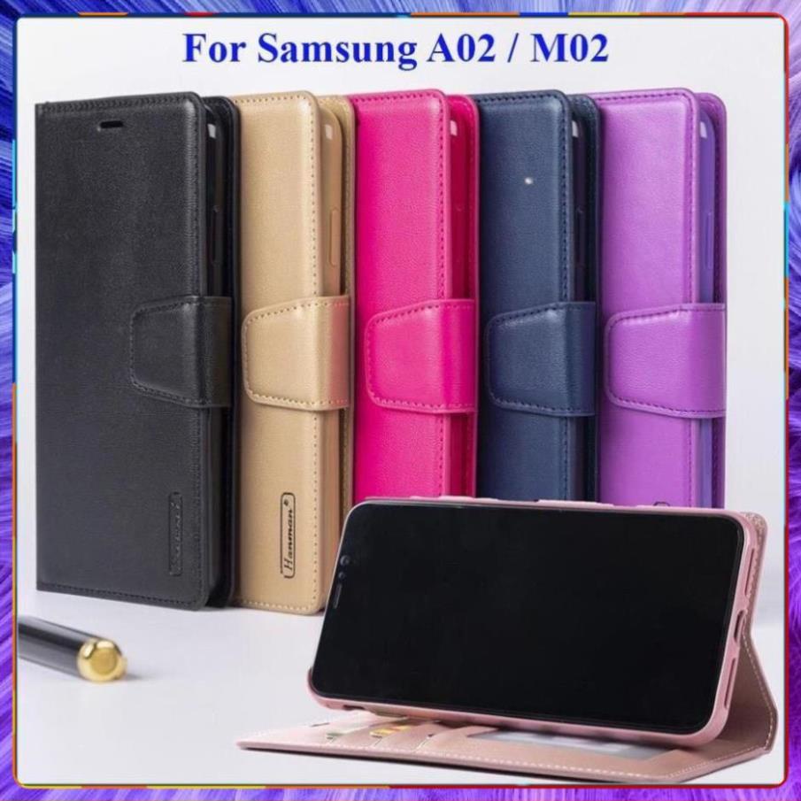 [FreeShip] Bao da dạng ví Samsung Galaxy A02 / M02 hiệu hanman cao cấp, ngăn đựng thẻ ATM tiền tiện lợi