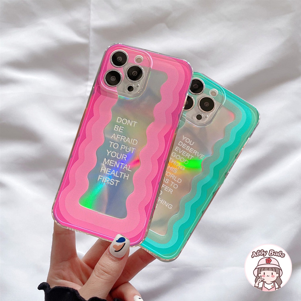 Ốp Điện Thoại TPU Mềm Trong Suốt Chống Sốc Màu Laser Họa Tiết Sóng Biển Cho IP 13 12 11 Pro Max XR 8 7 Plus