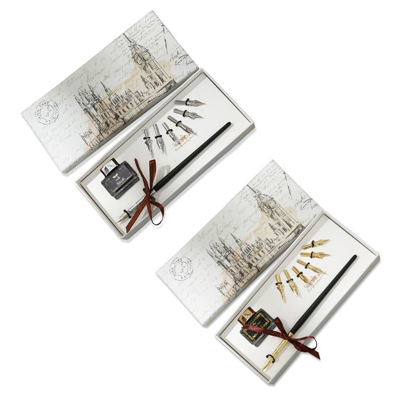 Goo Bộ Bút Bơm Mực Viết Thư Pháp Tiếng Anh Cổ Điển Kèm Ngòi Mực Cho Văn Phòng Trường Học