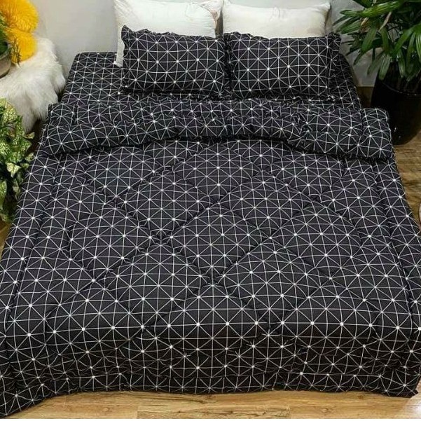 Trọn bộ 5 món chăn phao ga gối poly  y hình bông dày ( được xem hàng trước khi thanh toán)