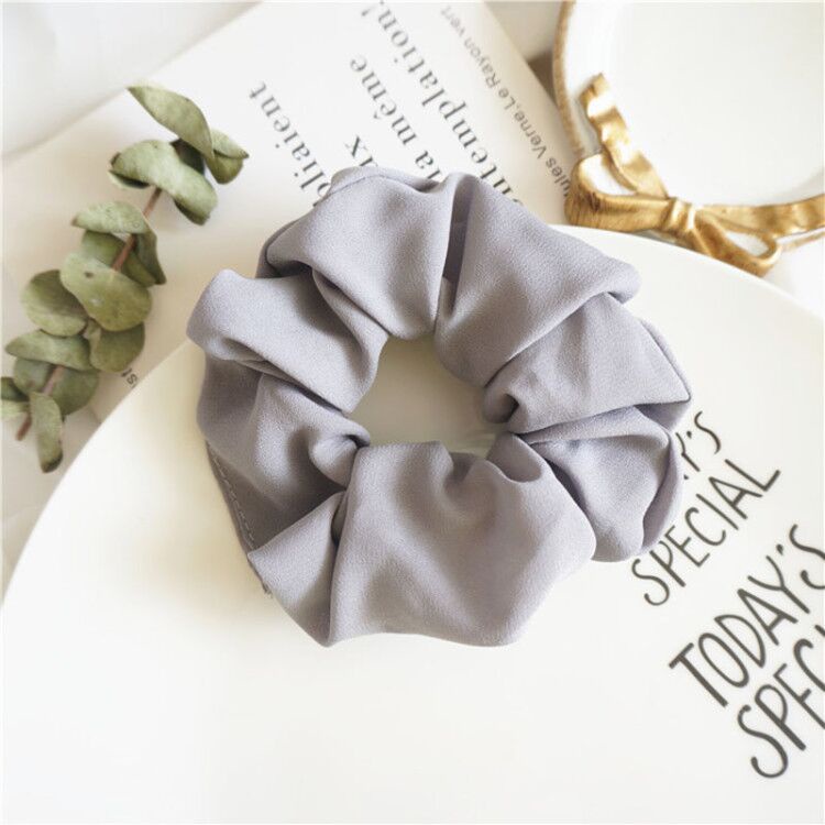Dây buộc tóc satin co giãn tốt màu trơn đơn giản thời trang dành cho nữ