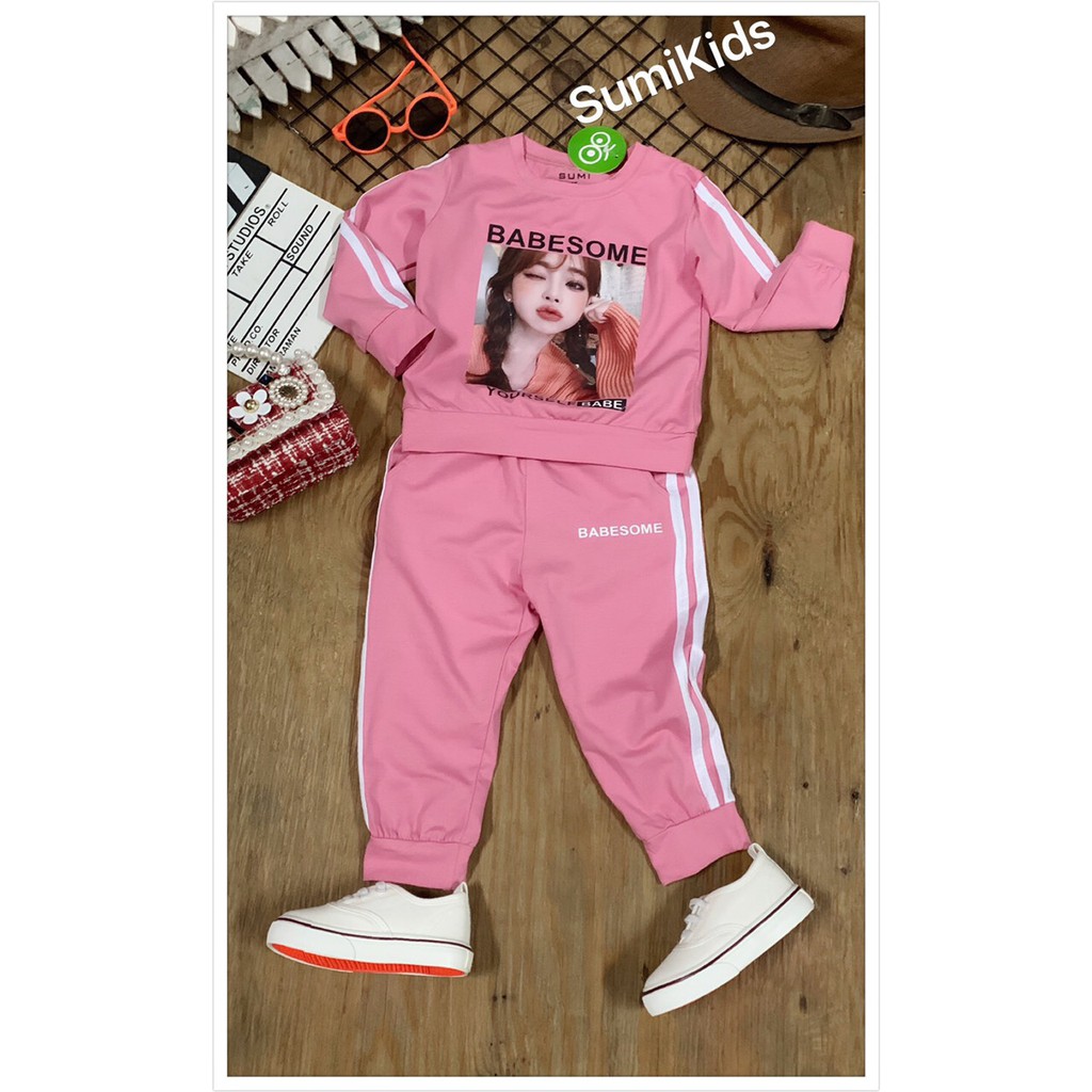 BỘ THU ĐÔNG DÀI TAY CHO BÉ GÁI SUMIKID MÀU HỒNG - chất 100% cotton cao cấp xuất khẩu loại 1 - thời trang mùa lạnh cho bé
