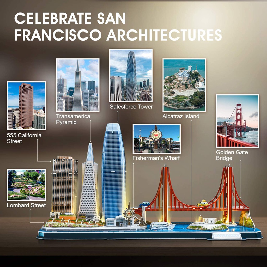 Mô Hình Giấy 3D CubicFun - Led Cityline San Francisco L524h