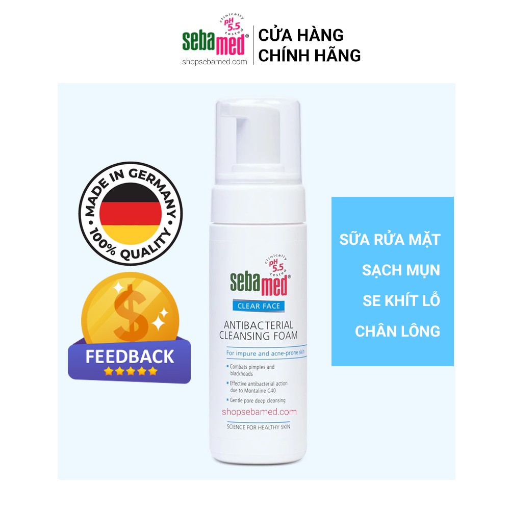 Sữa rửa mặt tạo bọt ngừa mụn Sebamed pH5.5 (Sebamed Clear Face)