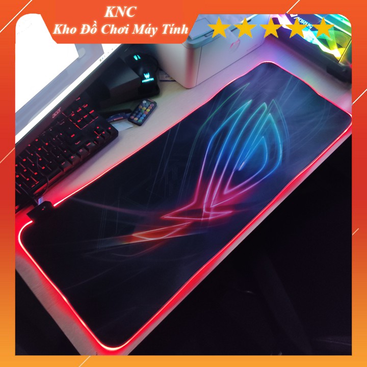 Mouse Pad, bàn di chuột, lót di chuột tích hợp Led RGB ROG Version 2 sáng viền, kích thước 80cm x 30cm dày 4mm