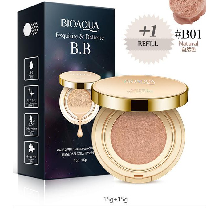 (Hàng Mới Về) Phấn Nước Bb Tinh Tế Và Tinh Tế Tự Nhiên Bioaqua 01 15g | BigBuy360 - bigbuy360.vn