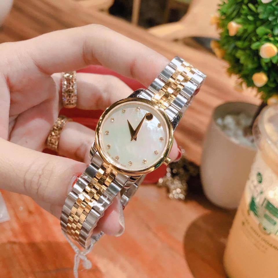 Đồng Hồ Nữ Movado Museum Mother of Pearl Diamond 0606613