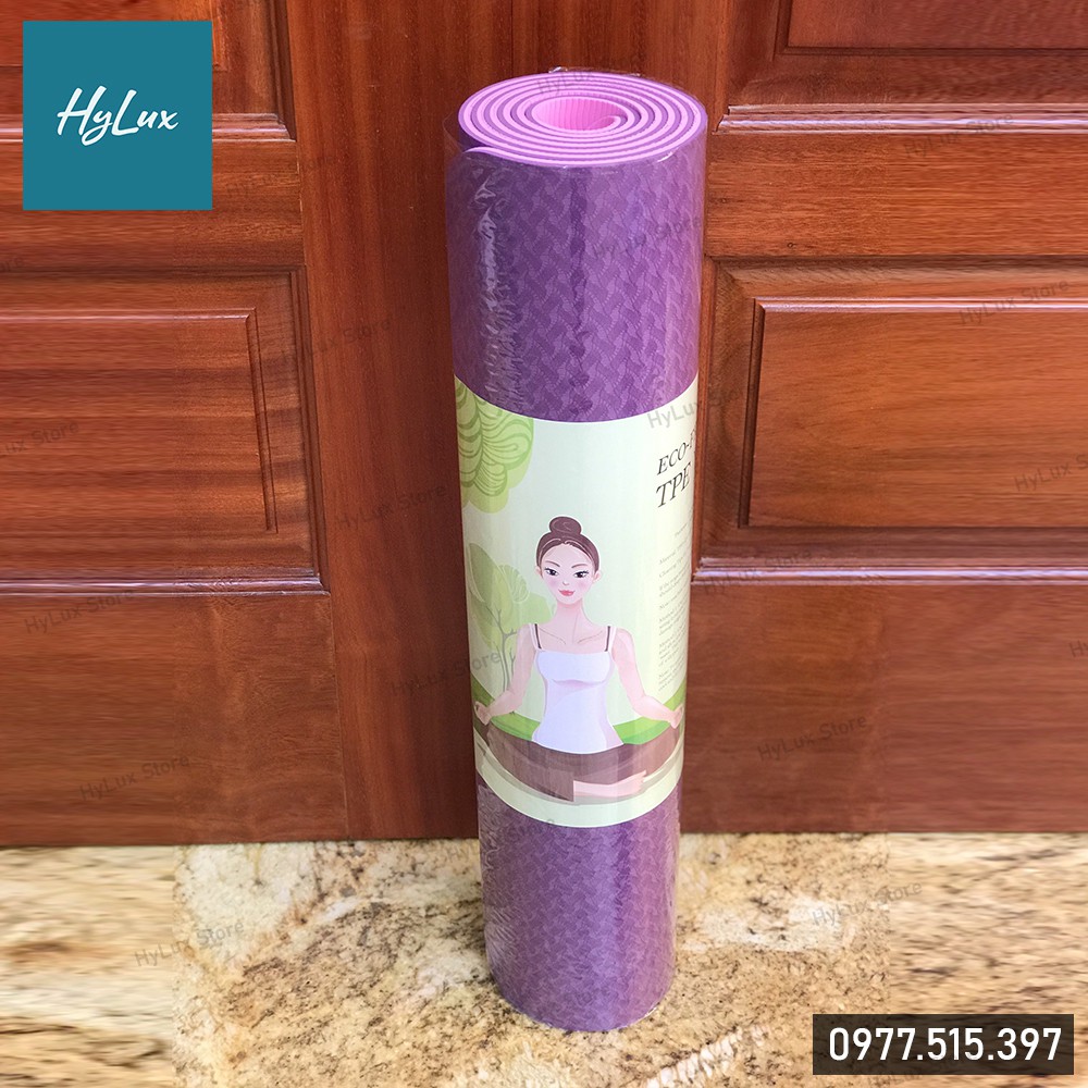 Thảm Tập Yoga TPE 2 lớp 6mm Cực XỊn - Thảm Tập Gym Định Tuyến 6 Màu (Kèm ảnh chụp thật)