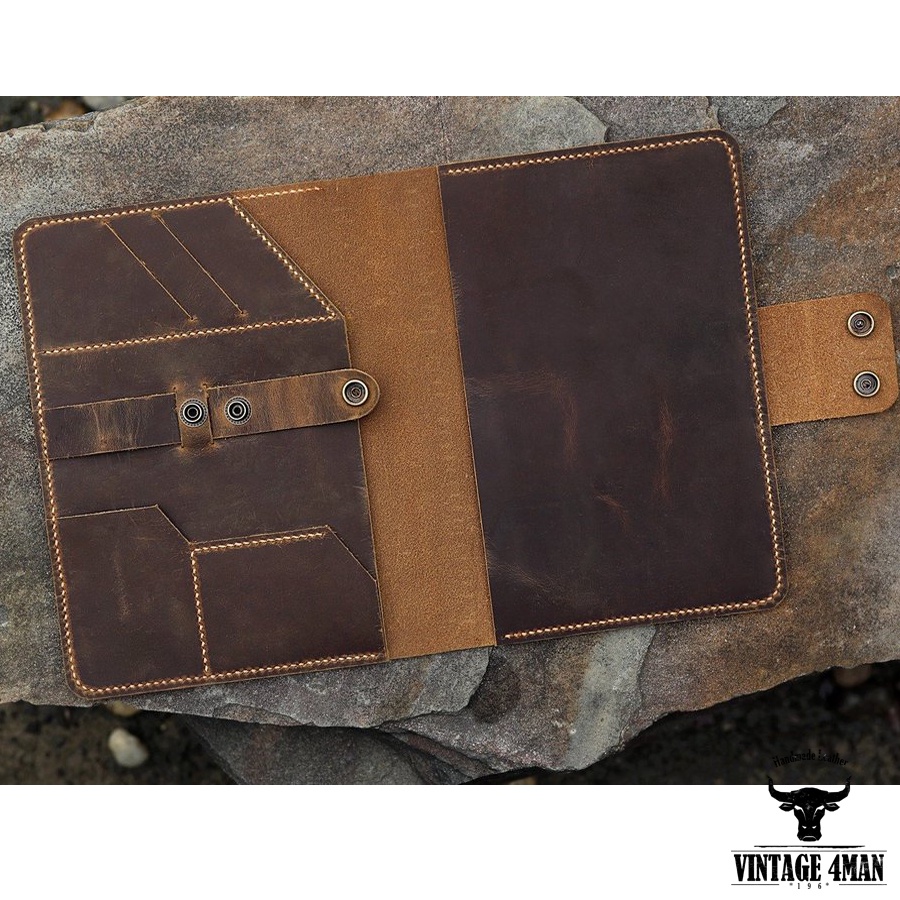 Túi Đựng Máy Tính Bảng, Số Tay Da Bò Thật handmade vintage retro / mã M19