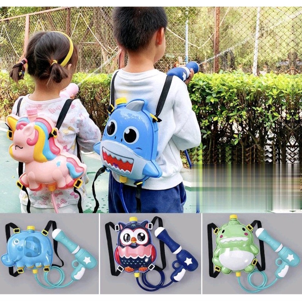 Đồ chơi ba lô súng nước cho bé trai, bé gái hình con vật dễ thương ngộ nghĩnh cho bé từ 3 4 5 tuổi