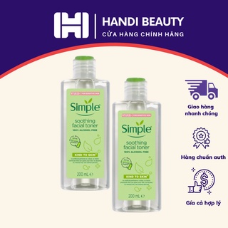 Nước Hoa Hồng Soothing Facial Toner Simple cân bằng ẩm cho da 200ml