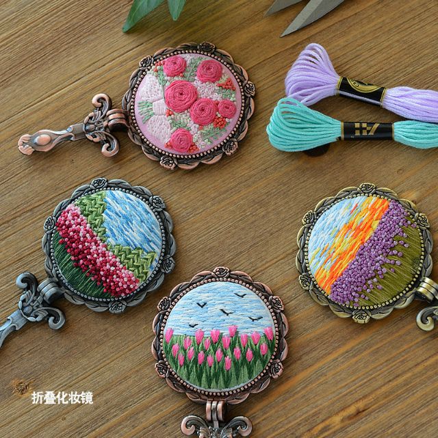 Set thêu gương tay cầm