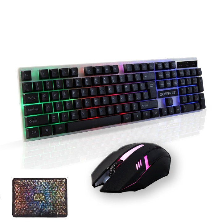 Bộ Bàn Phím Gỉa cơ Kèm Chuột Máy Led 7 Màu chuyên gaming Z9000 tặng lót chuột 32cmx24cm(ngẫu nhiên) | WebRaoVat - webraovat.net.vn