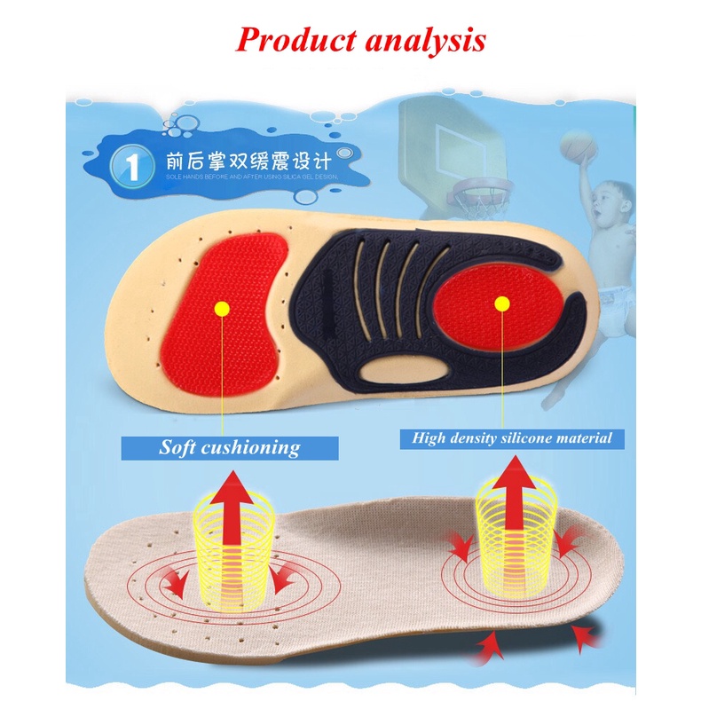 1 Cặp Miếng Lót Giày Hỗ Trợ Chăm Sóc Bàn Chân Cho Trẻ Em