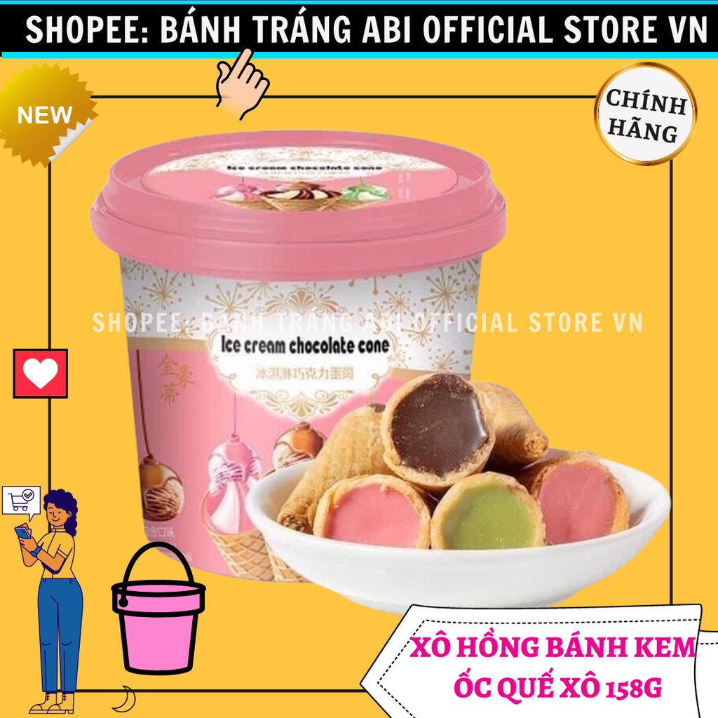 XÔ BÁNH KEM QUẾ HỒNG VÀ NÂU ĐỦ VỊ CỰC NGON XINH 168GRAM