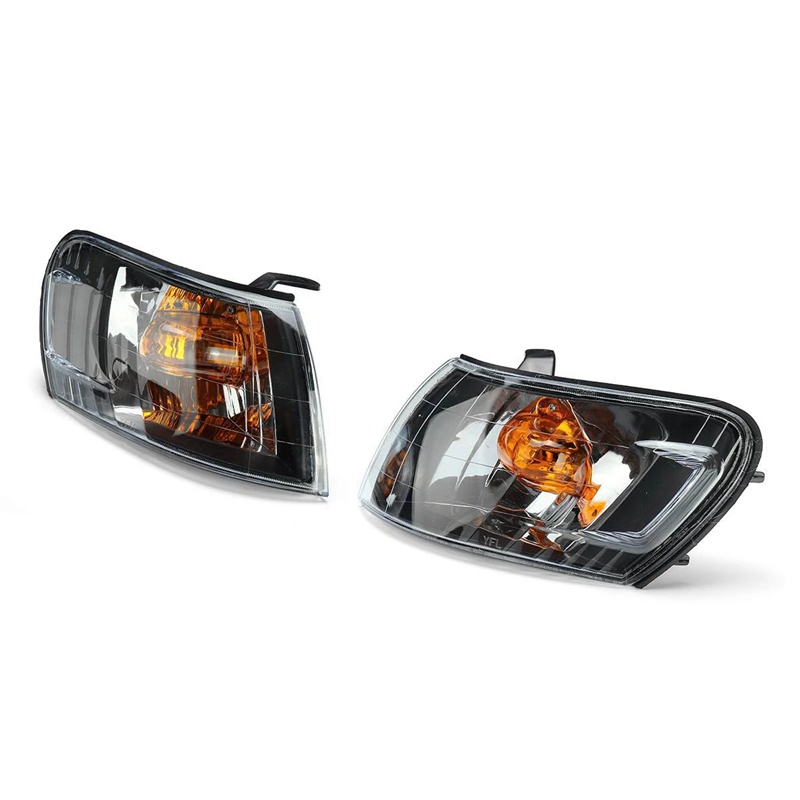 2pcs Đèn góc phía trước ô tô Ống kính màu đen cho Toyota Corolla AE100 E100 AE101 1993-1997 Đèn tín hiệu không có dây khai thác