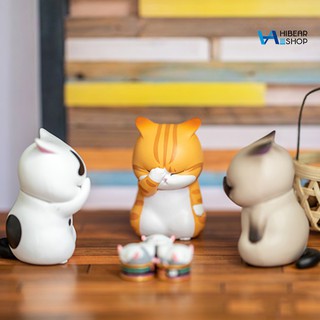 Bộ 9 Tượng Mèo Trang Trí Để Bàn Kích Thước 5cm