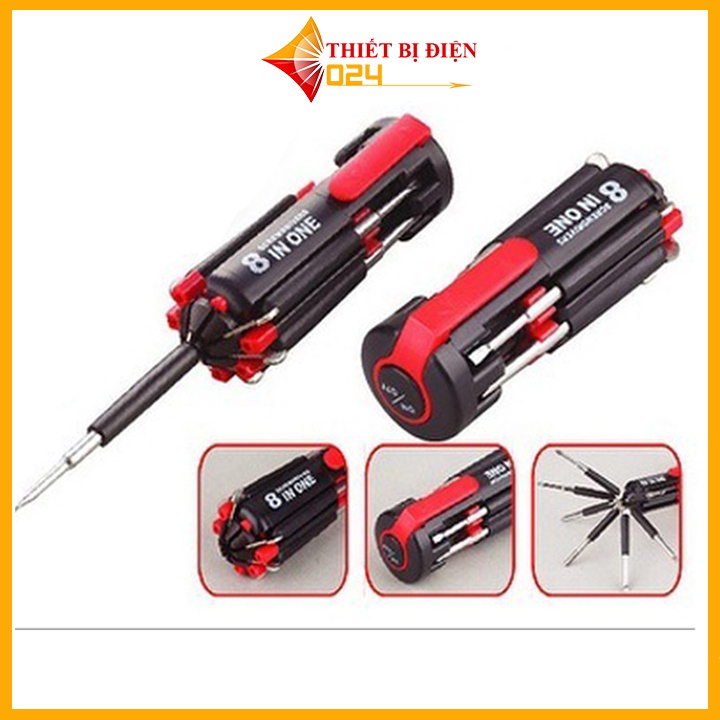 Tua vít đa năng GADO tô vít 8 chức năng có đèn led hỗ trợ sửa chữa khu vực tối
