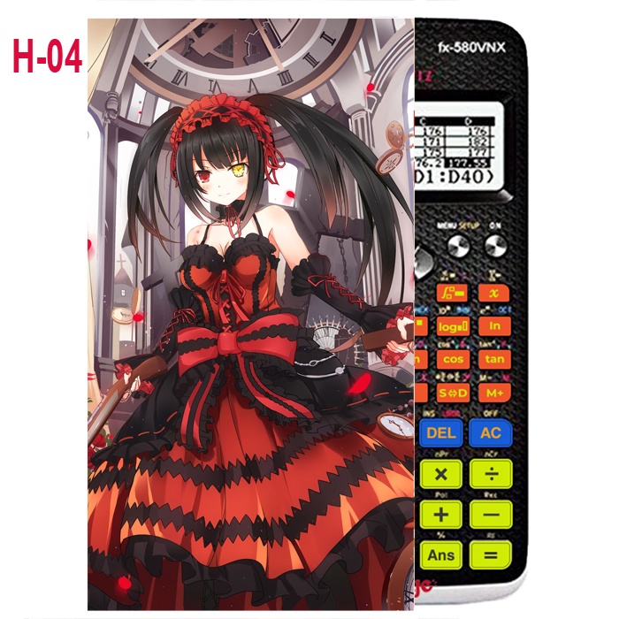 Decal Máy tính CASIO fx570, fx580...anime Date a Live nhân vật Kurumi