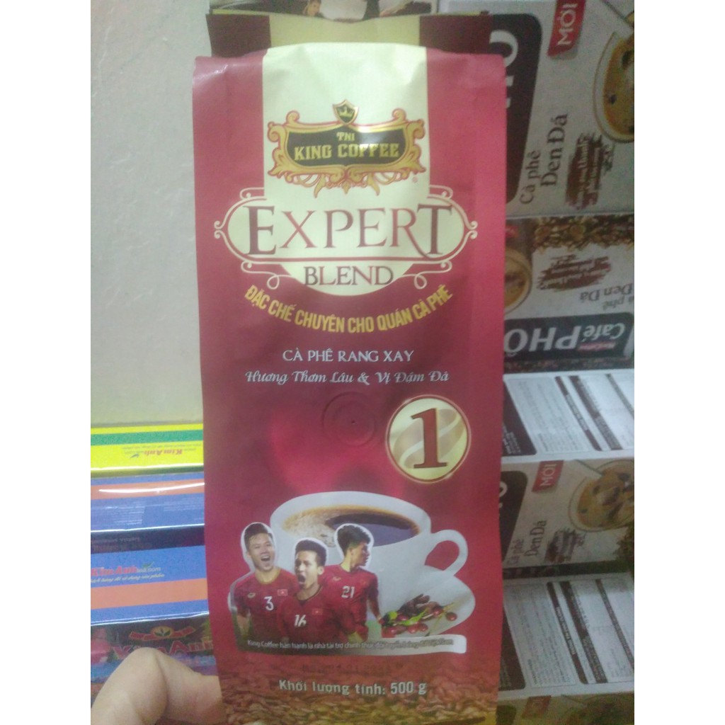 [Rẻ] Cà Phê Rang Xay EXPERT BLEND 1 KING COFFEE Gói 500GR, Pha Phin King Blend 1