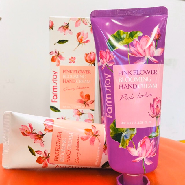 Kem dưỡng da tay Farmstay Pink Lotus Hàn Quốc 100ml  - mỹ phẩm ola