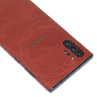 Miếng dán da Galaxy Note 10 plus - Da thật nhập khẩu cao cấp - Davis (Đỏ Mịn)