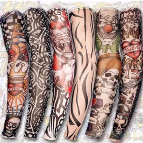 Găng Tay Chống Nắng Hình Săm Cho Nam Đi Phượt Tatoo-găng tay tay hình xăm