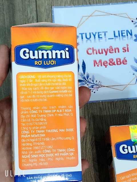 Dung dịch rơ lưỡi Gummi cho bé chai xịt dung tích 40ml