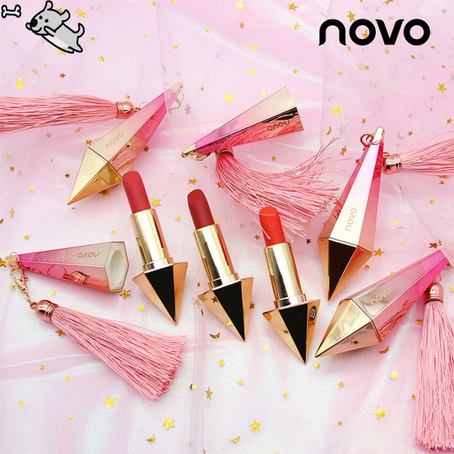 NOVO Charming Lipstick Women Fashion Waterproof Long-lasting Moisturizing Diamond Lipstick