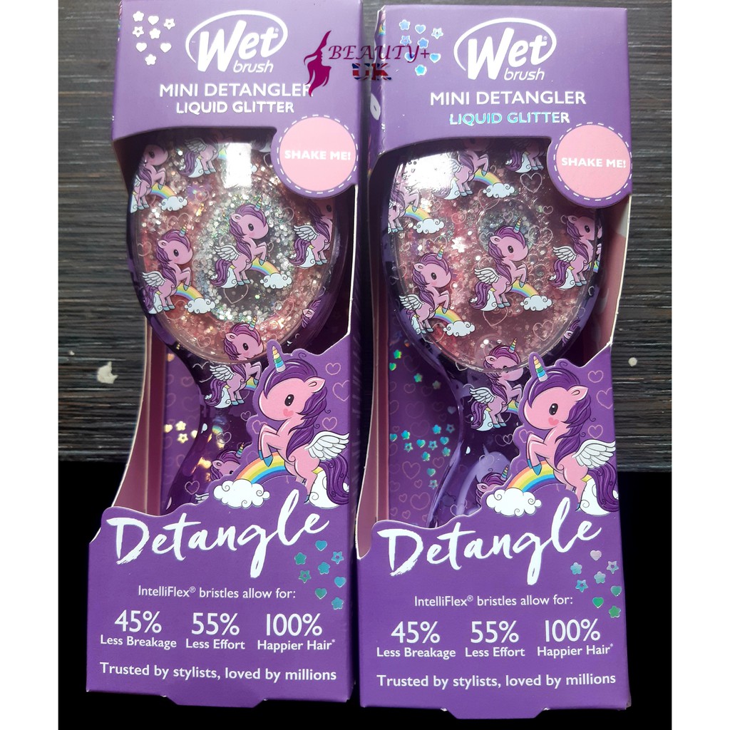 Lược gỡ rối Wet Brush Happy Hair Detangling Mermaids &amp; Unicorns (có hộp đi kèm)