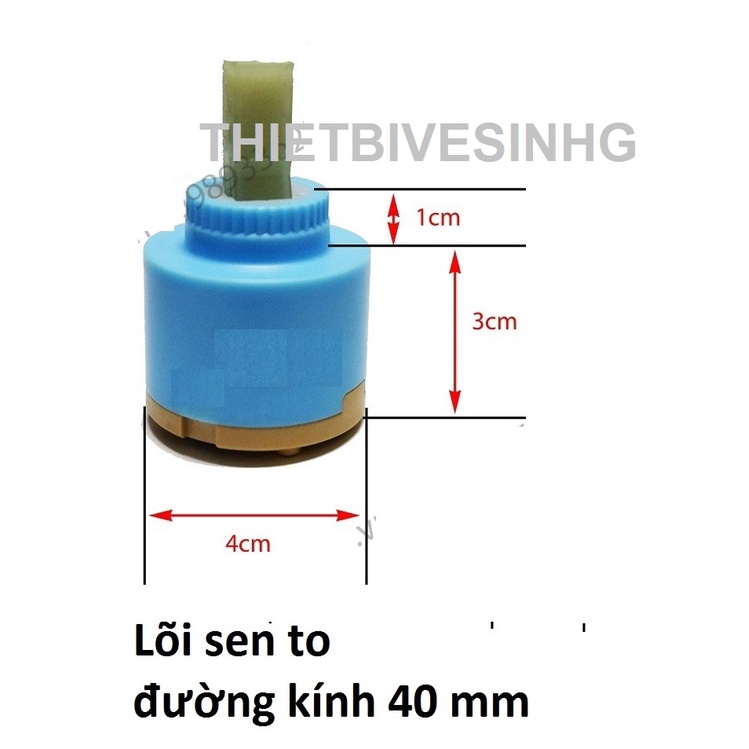 ÓC SEN VÒI TẮM GẬT GÙ NÓNG LẠNH 4CM, LÕI SEN CHÂN- HÀNG XỊN