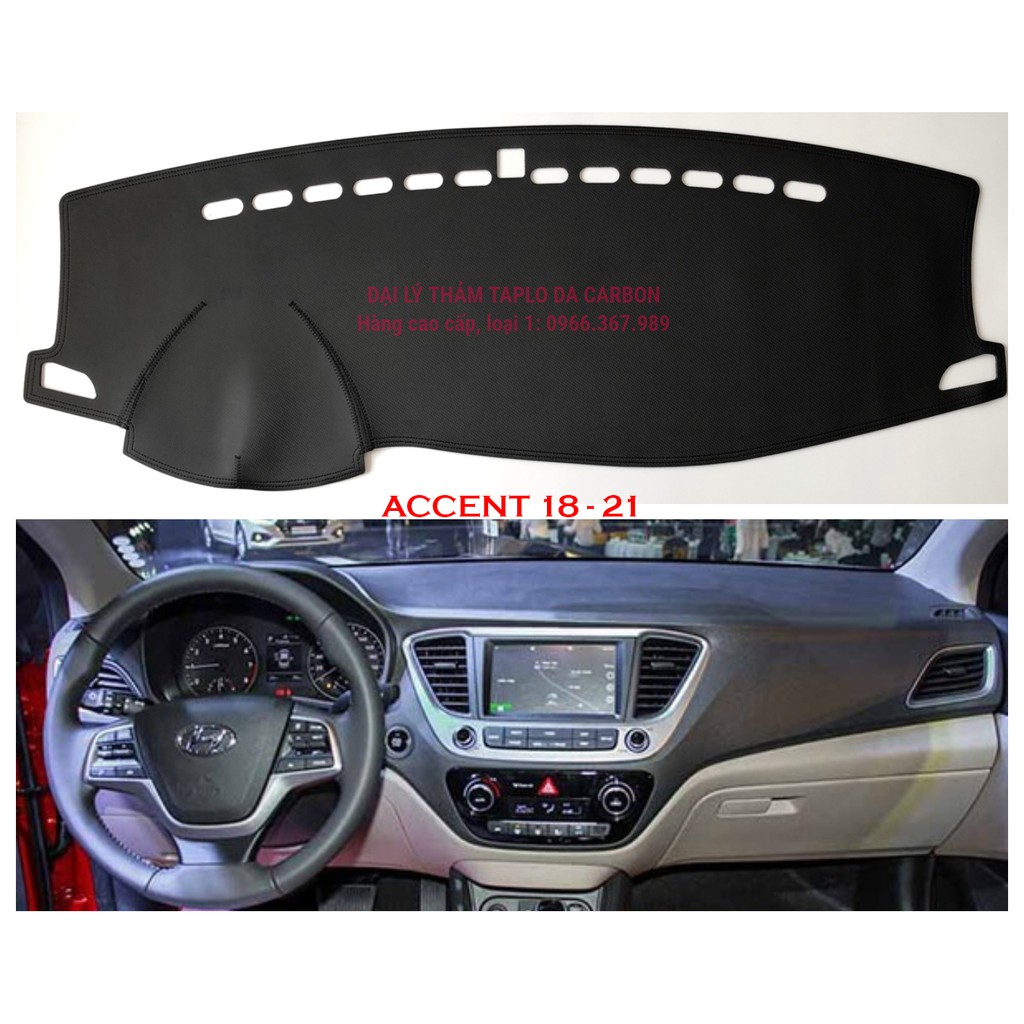 Thảm Taplo Da vân Carbon cao cấp xe HYUNDAI ACCENT