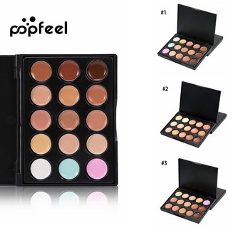 Bảng kem tạo khối Popfeel 15 màu size nhỏ chống nước lâu trôi tiện dụng