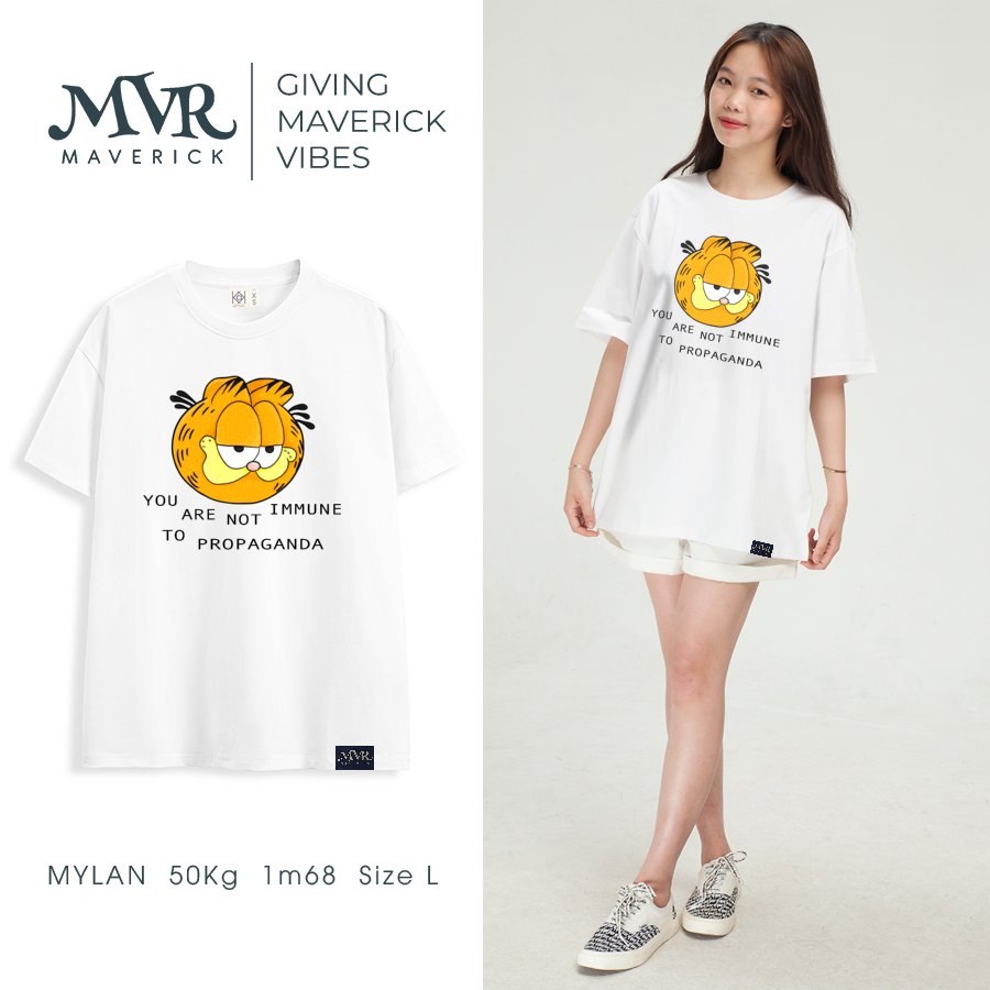 Áo thun nữ nam Cotton Thoáng mát con mèo màu cam cực dễ thương MVR KK3831