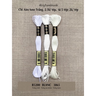 Chỉ thêu Airo tone Trắng