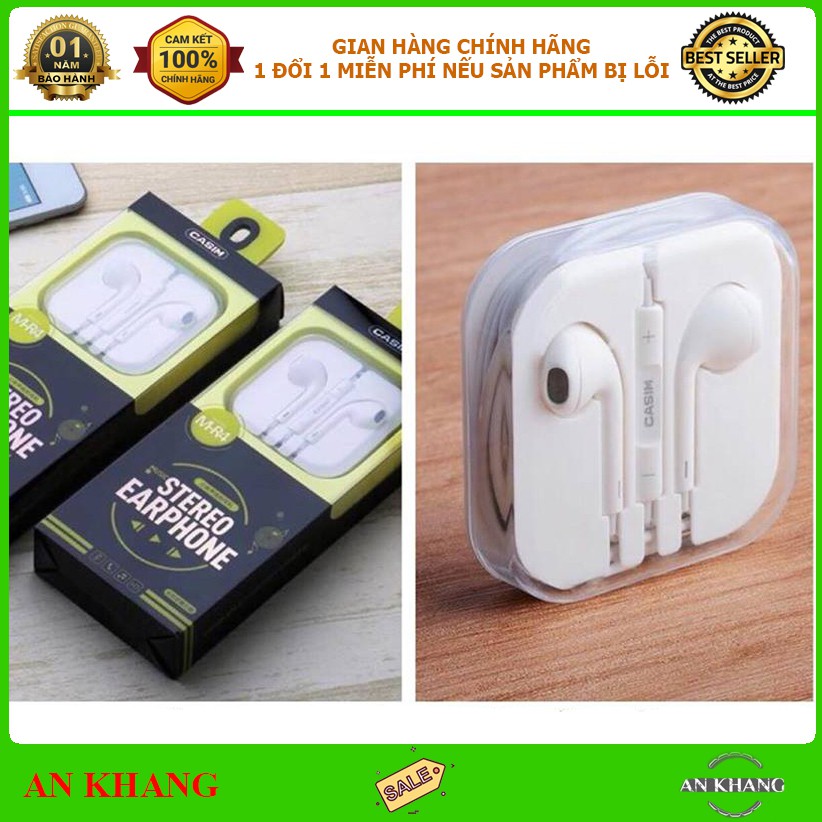 Tai Nghe Casim M-R4 Jack 3.5mm Chất Âm Hay - Có Mic Đàm Thoại - Hàng Chính Hãng