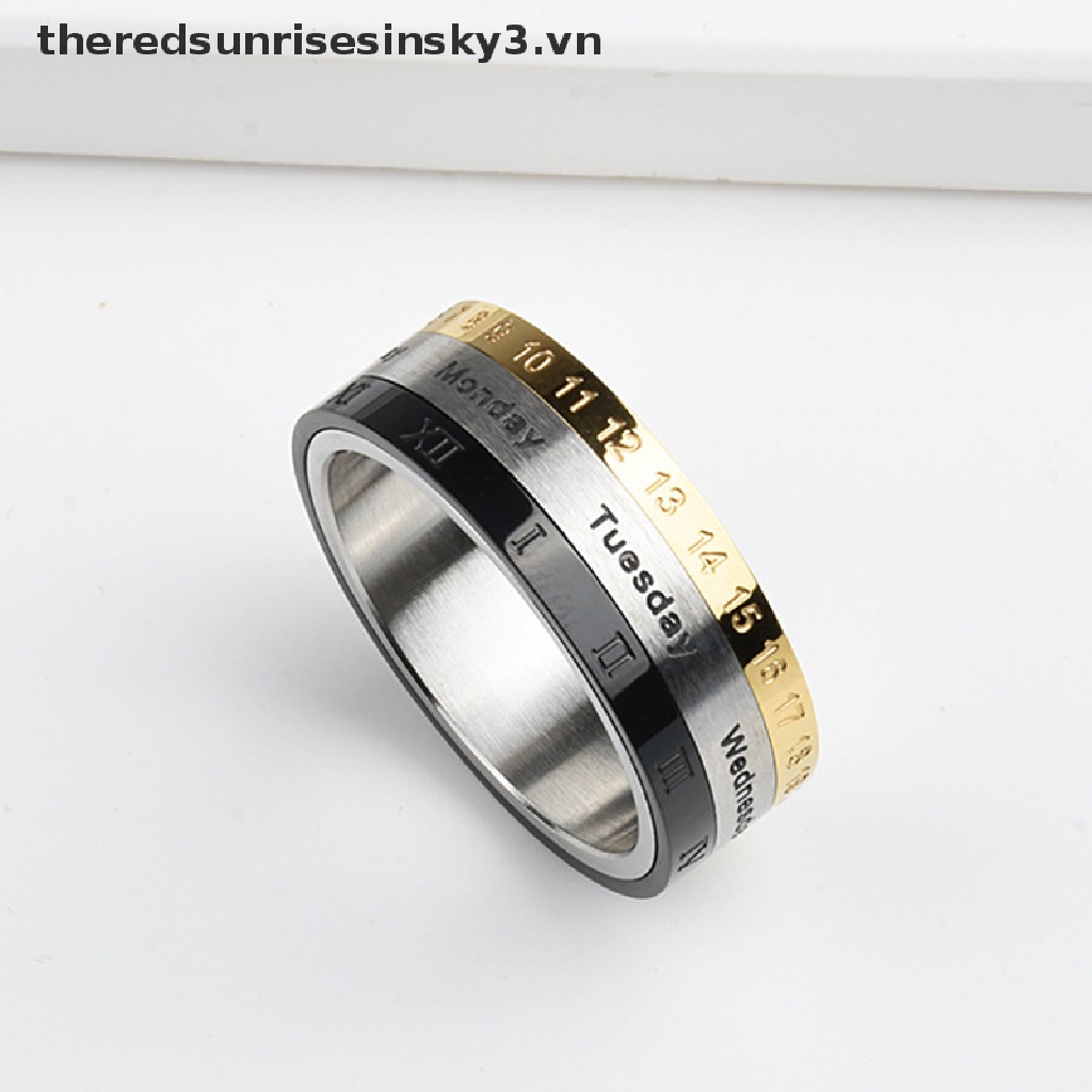 * * Thời Trang Mới * * Nhẫn Đeo Tay Có Thể Xoay Hiển Thị Ngày Tháng Tuổi Của Nam Giới
