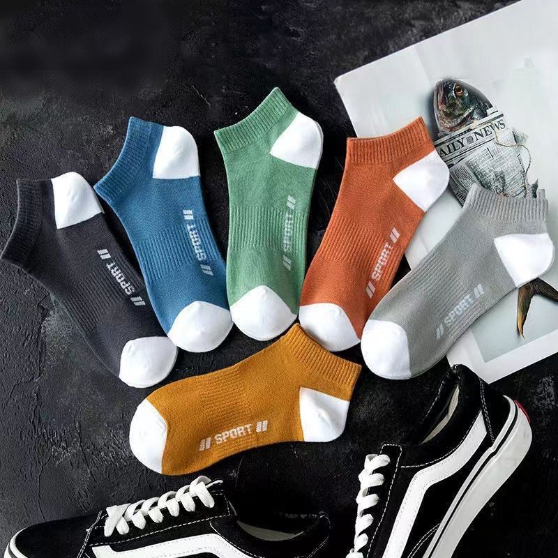 Set 10 Đôi Tất Nam Cotton Thể Thao Cổ Thấp Kèm Túi Zip.