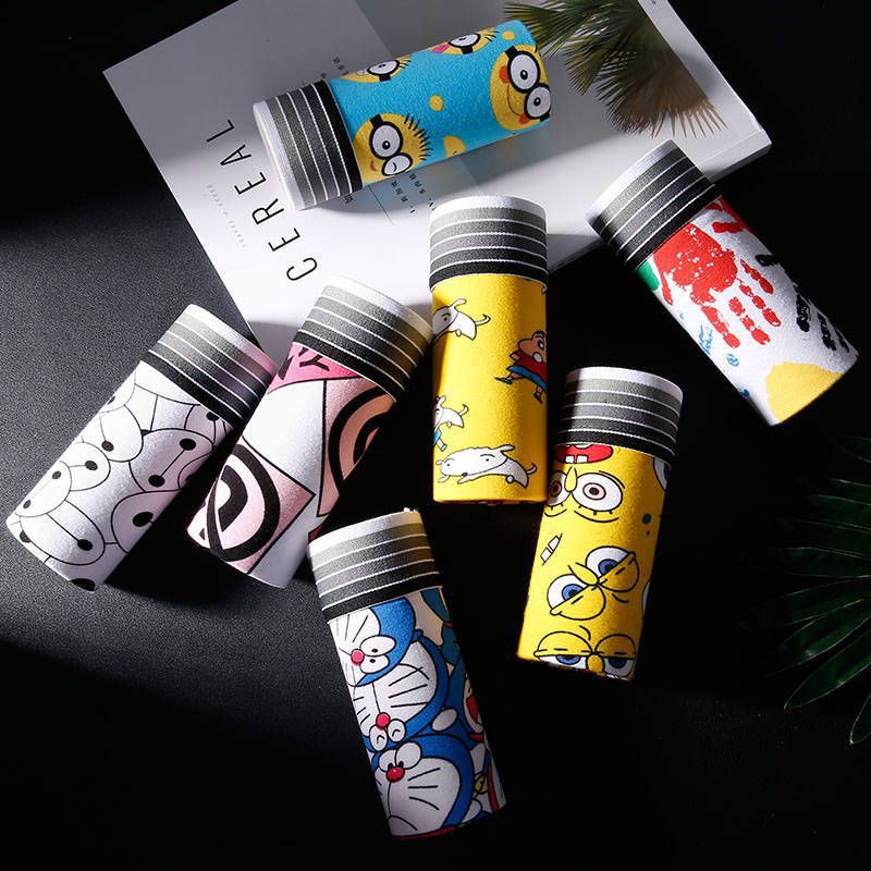 Combo 4 quần sịp, quần lót nam in hình doremon, siêu nhân, họa tiết hoạt hình