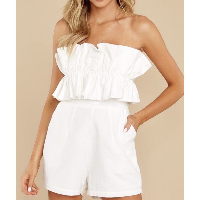 Áo Croptop nhún vải Linen