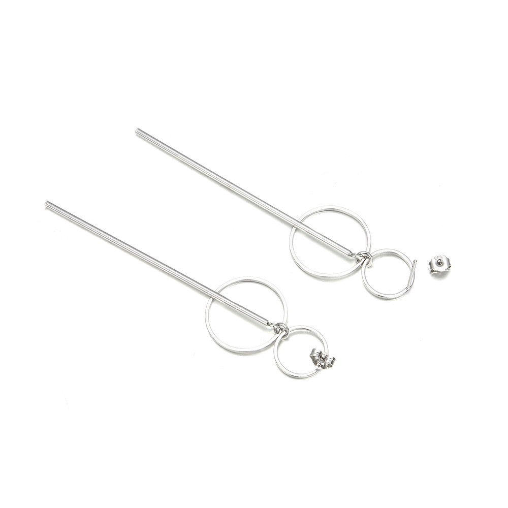 Bông tai dáng dài phối hai hình tròn thời trang cá tính cho nữ