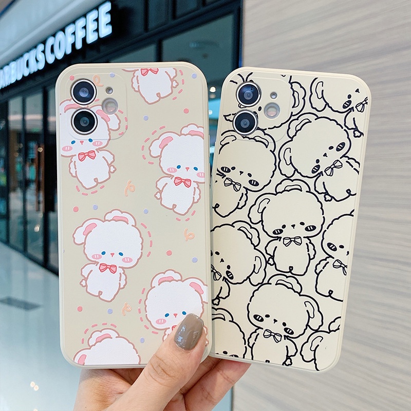 Ốp lưng iphone cạnh vuông Thỏ xinh ốp dẻo iphone 6splus/7/7plus/8/8plus/x/xr/xs/11/12/pro/max/plus/13promax e219