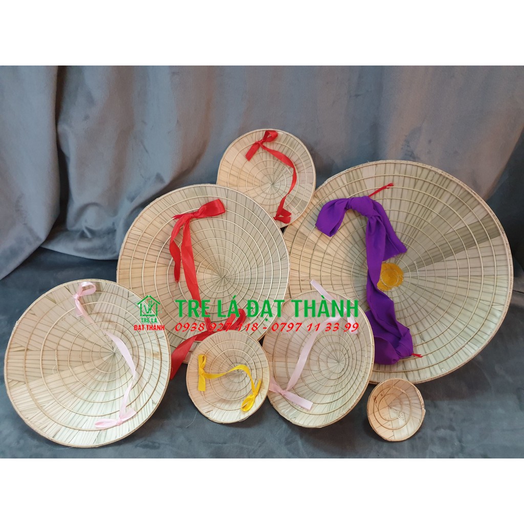 Nón lá trơn dùng để vẽ trang trí, múa, đi làm vườn, làm đồng có nhiều size cho trẻ em và người lớn