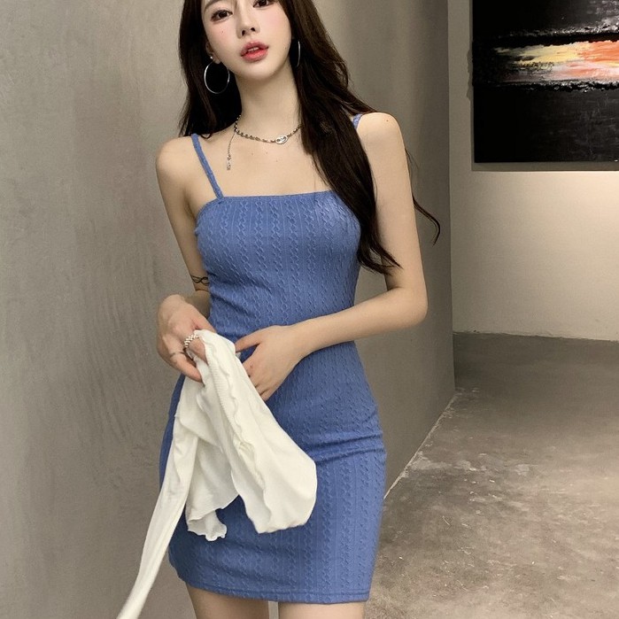 [Đầm body 2 dây ôm sát] Đầm hai dây cổ vuông hoạ tiết hình học gợi cảm nữ hàng quảng châu | BigBuy360 - bigbuy360.vn