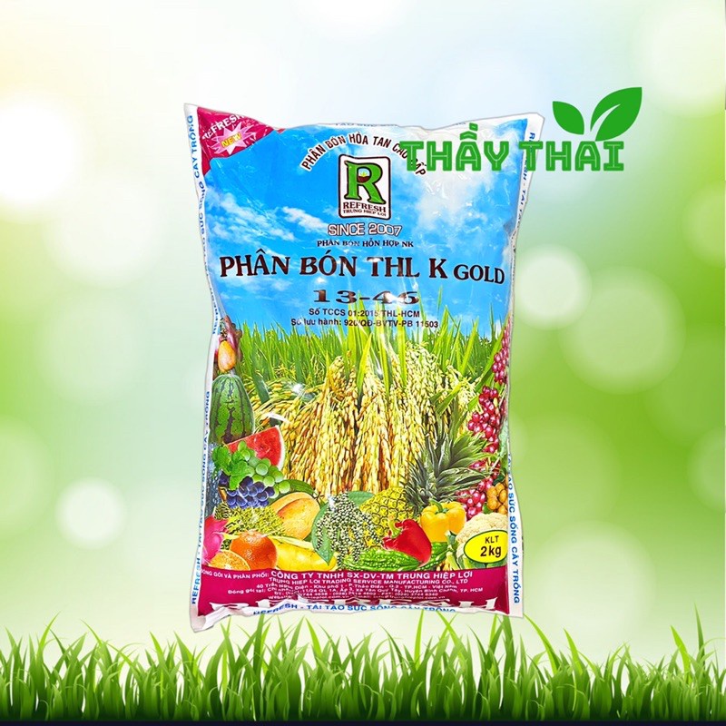 Kali trắng KNO3 THL [CHÍNH HÃNG] Phân Bón Hòa Tan Cao Cấp THL K Gold  (13 - 46 ) Gói 2kg Multi K Gold-Kích thích ra hoa