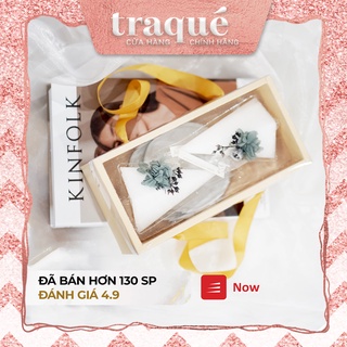 (2 màu đỏ và trắng) Nến trang trí đính hoa bất tử sang trọng an toàn - trang trí nhà cửa, quà tết 2021 kèm hộp quà