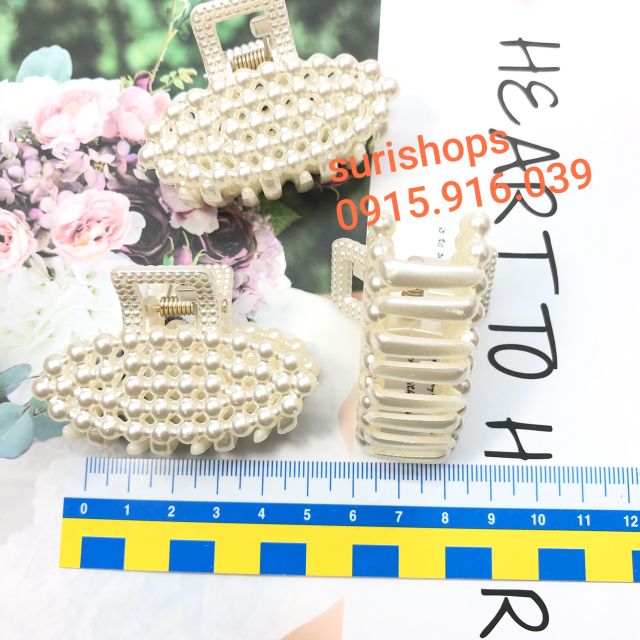 Kẹp tóc oval giả ngọc, Kẹp càng cua gấp toc