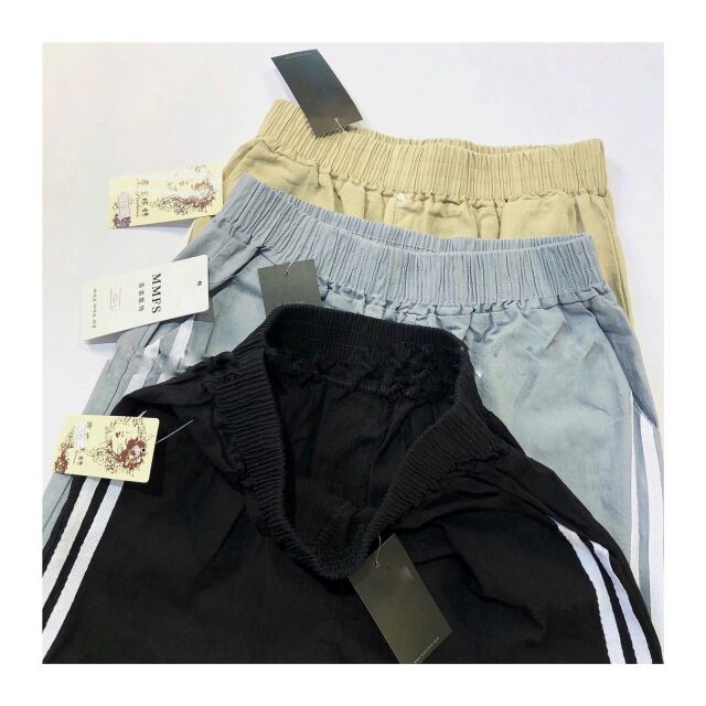Quần dài kaki nữ 2 sọc thể thao lưng thun | BigBuy360 - bigbuy360.vn