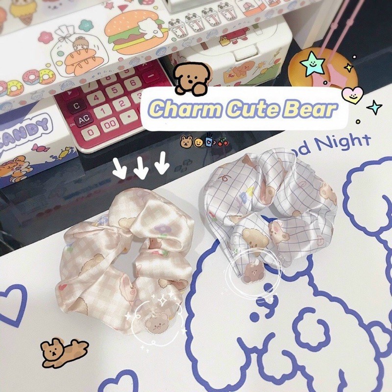 Scrunchies Charm Phi Bóng Siêu Xinh