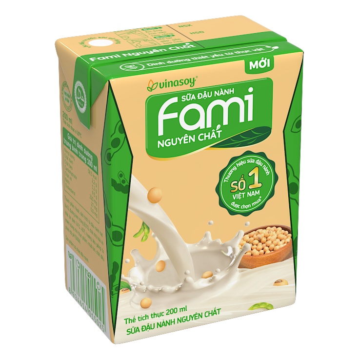 Thùng sữa đậu nành Fami Nguyên chất cải tiến 2019 (36 hộp x 200ml)